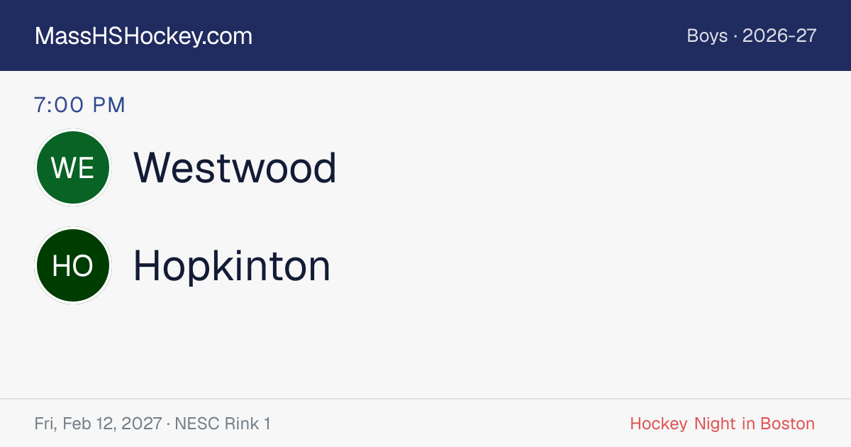 Westwood at Hopkinton score card