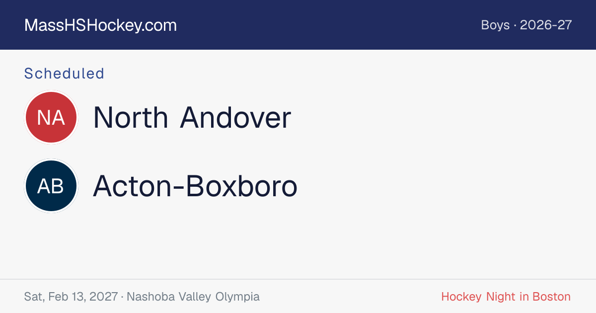 North Andover at Acton-Boxboro score card