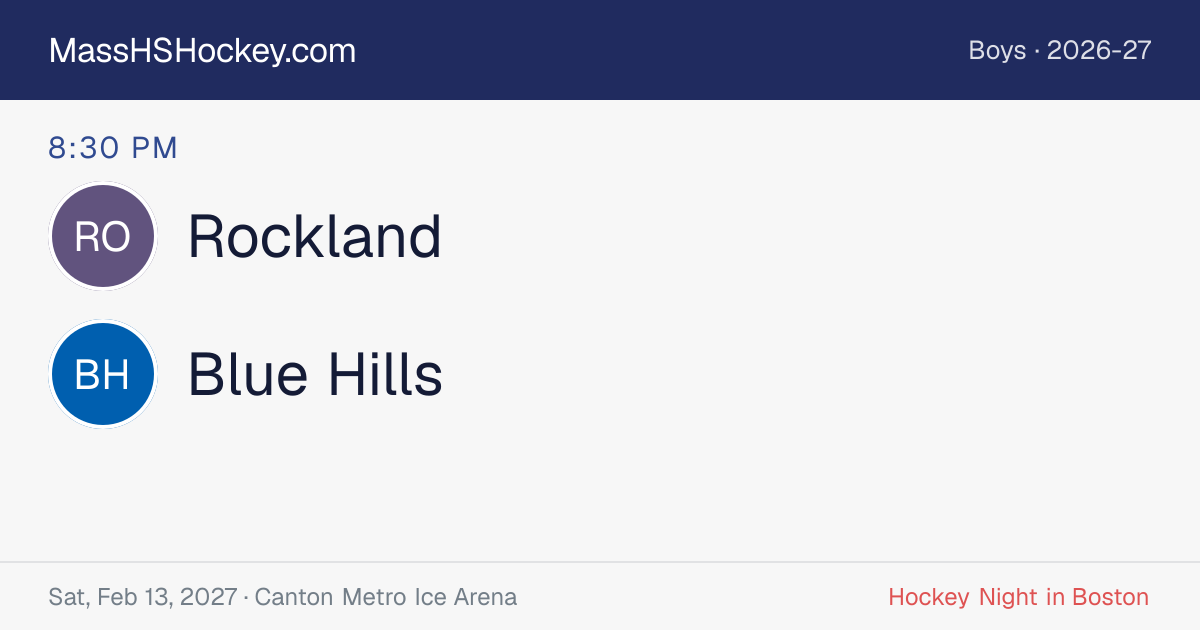 Rockland at Blue Hills score card
