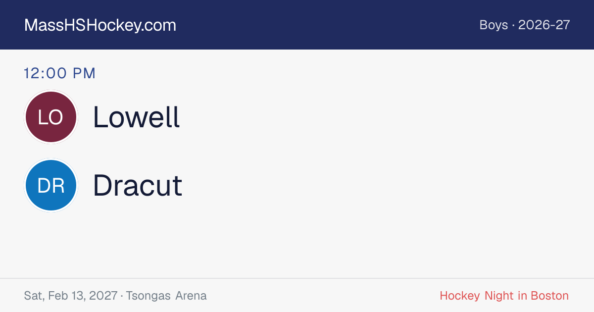 Lowell at Dracut score card