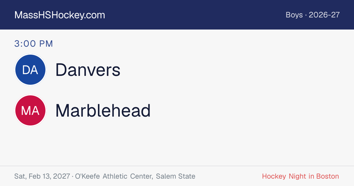 Danvers at Marblehead score card