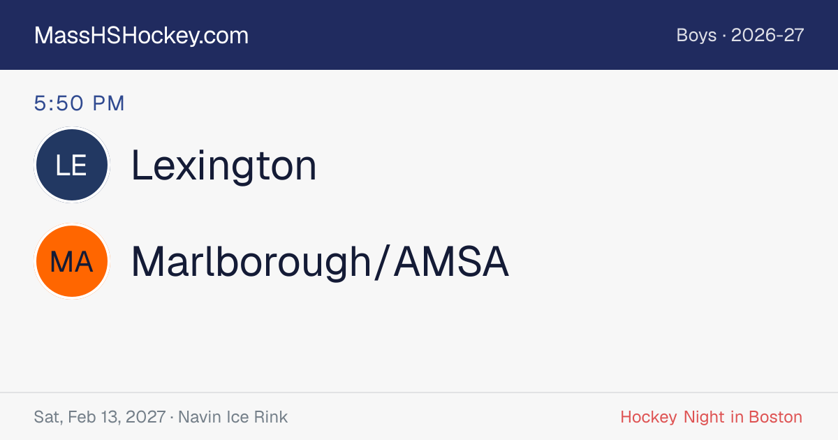 Lexington at Marlborough/AMSA score card