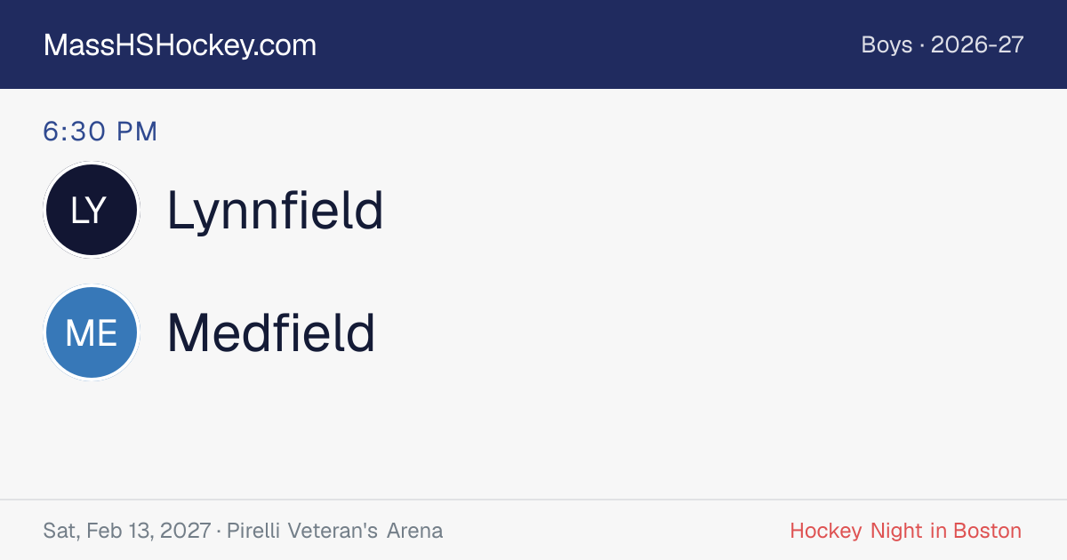 Lynnfield at Medfield score card