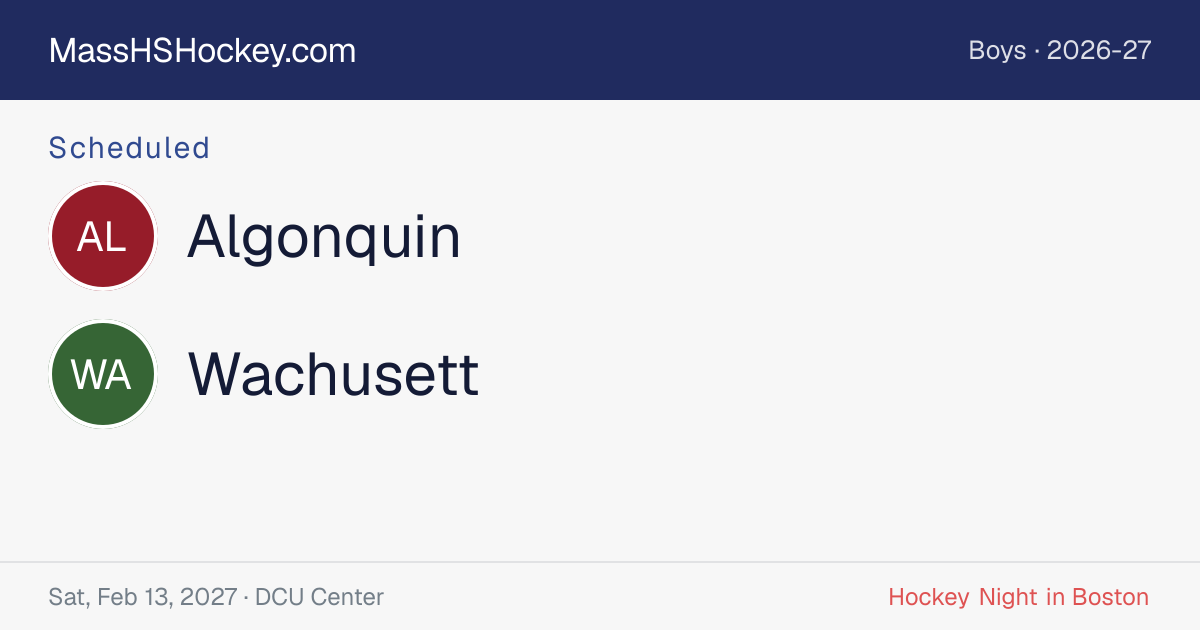 Algonquin at Wachusett score card