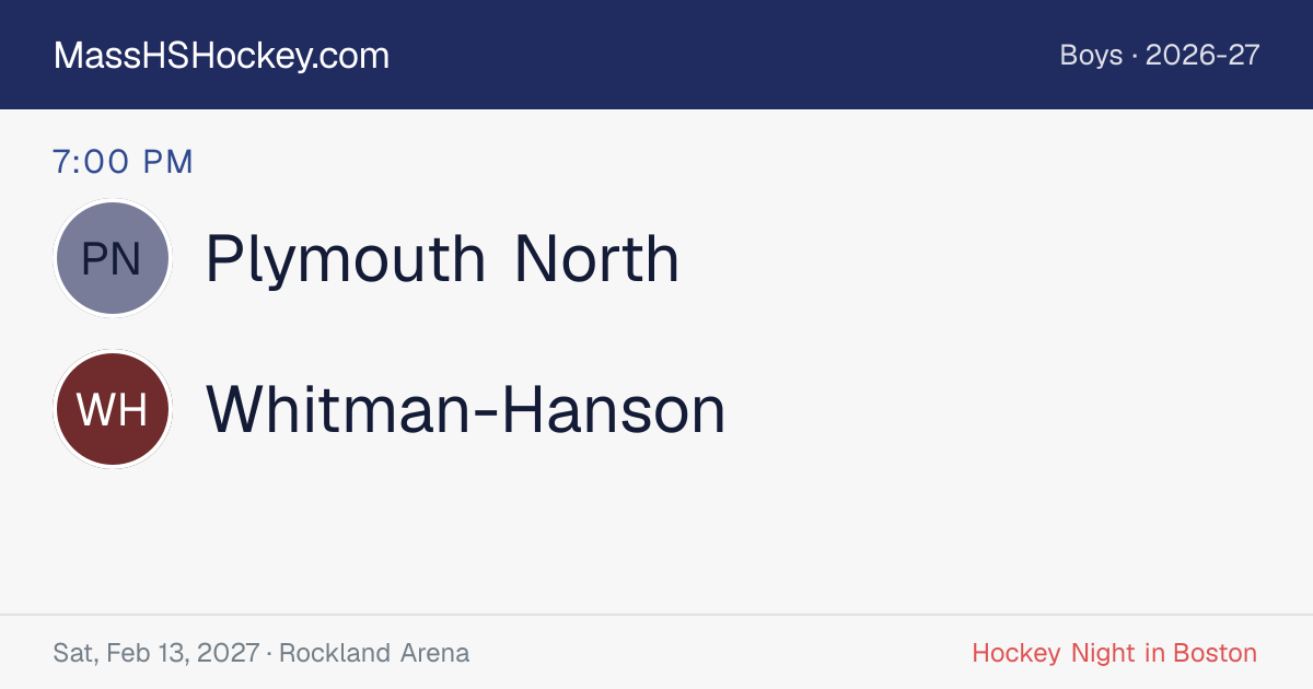 Plymouth North at Whitman-Hanson score card