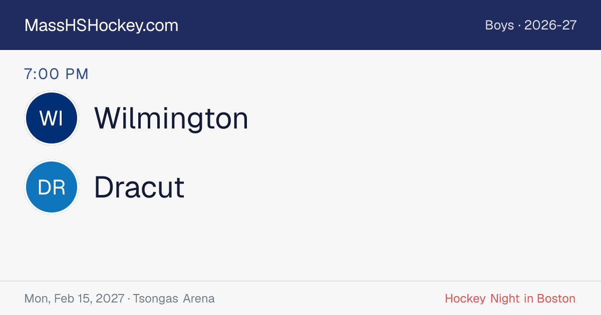 Wilmington at Dracut score card