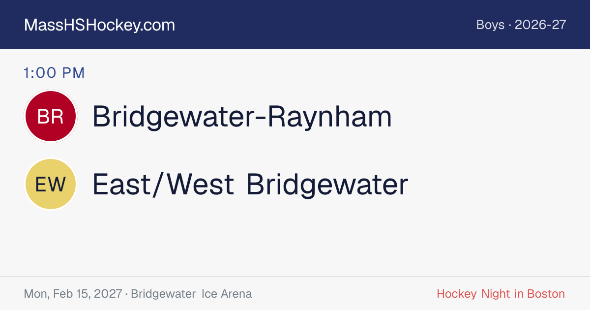 Bridgewater-Raynham at East/West Bridgewater score card