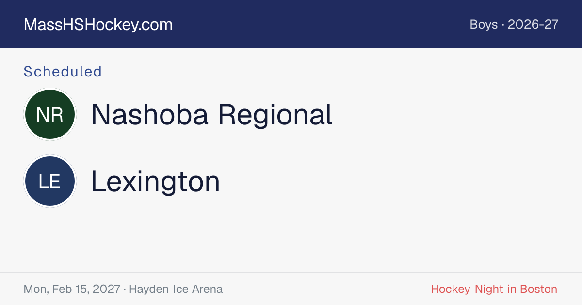 Nashoba Regional at Lexington score card