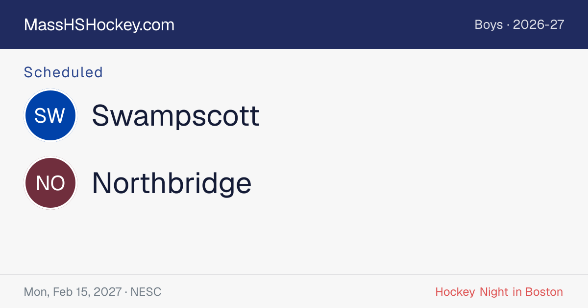Swampscott at Northbridge score card