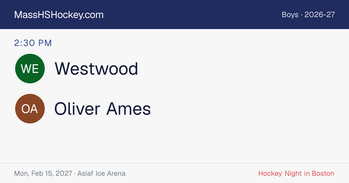 Westwood at Oliver Ames score card