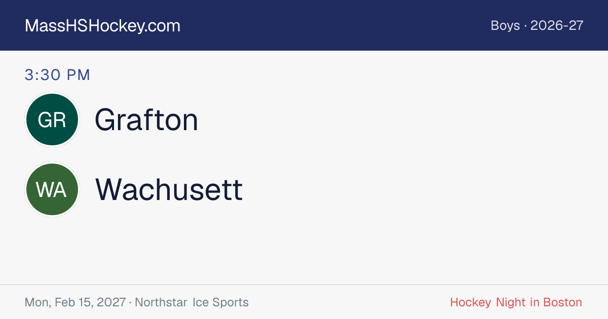 Grafton at Wachusett score card