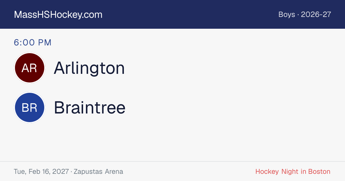 Arlington at Braintree score card