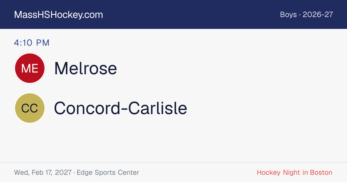 Melrose at Concord-Carlisle score card