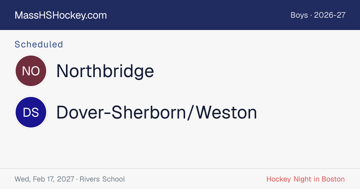 Northbridge at Dover-Sherborn/Weston score card