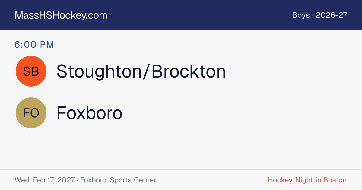Stoughton/Brockton at Foxboro score card