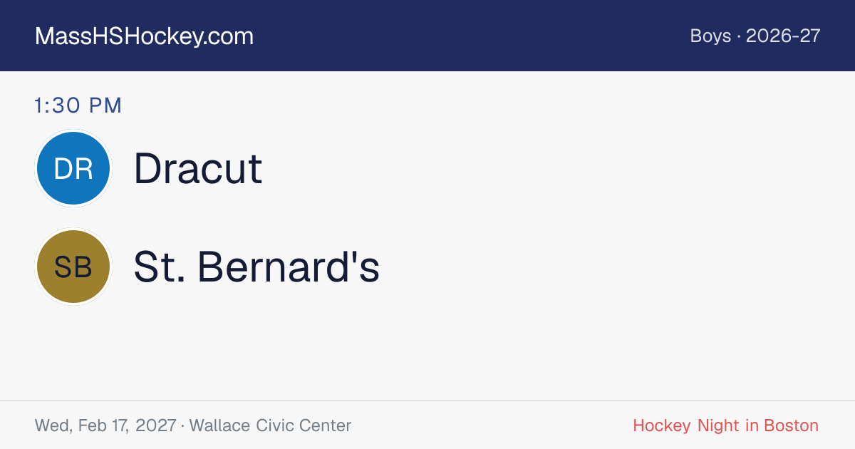 Dracut at St. Bernard's score card