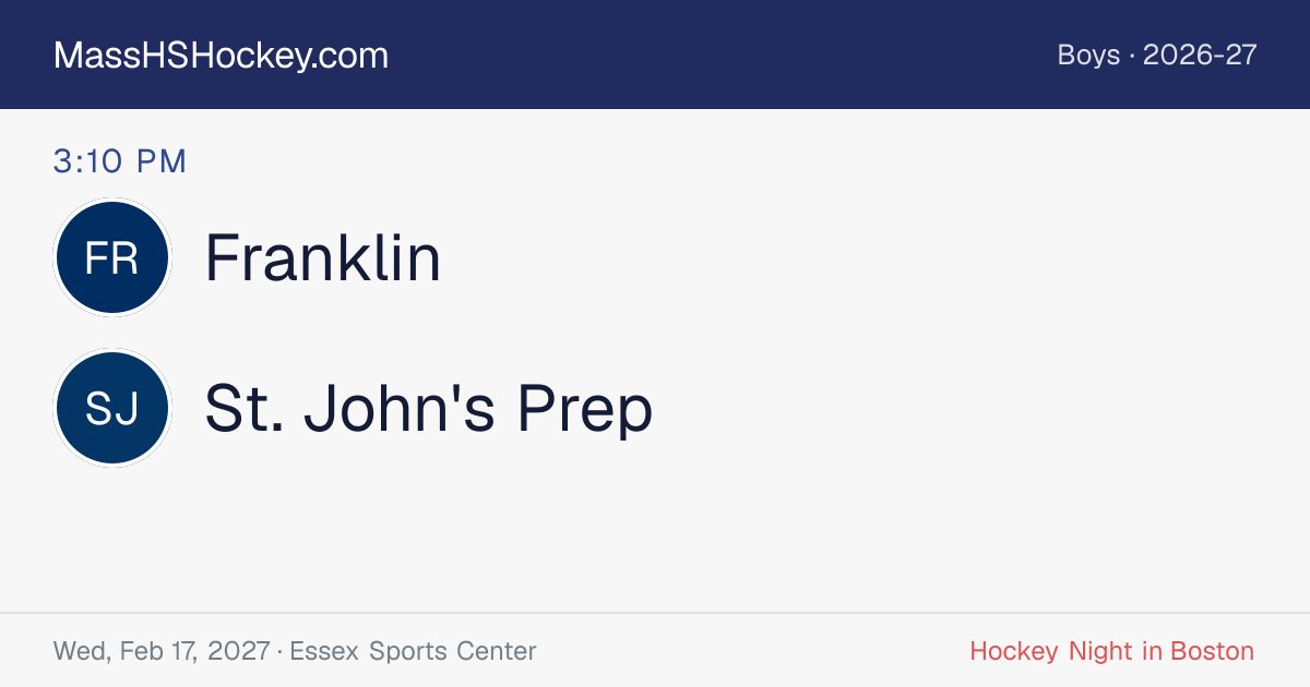 Franklin at St. John's Prep score card