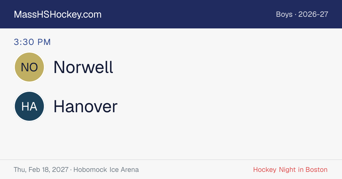 Norwell at Hanover score card