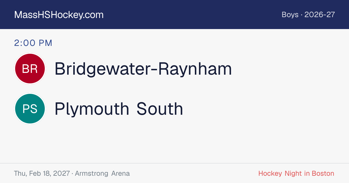 Bridgewater-Raynham at Plymouth South score card