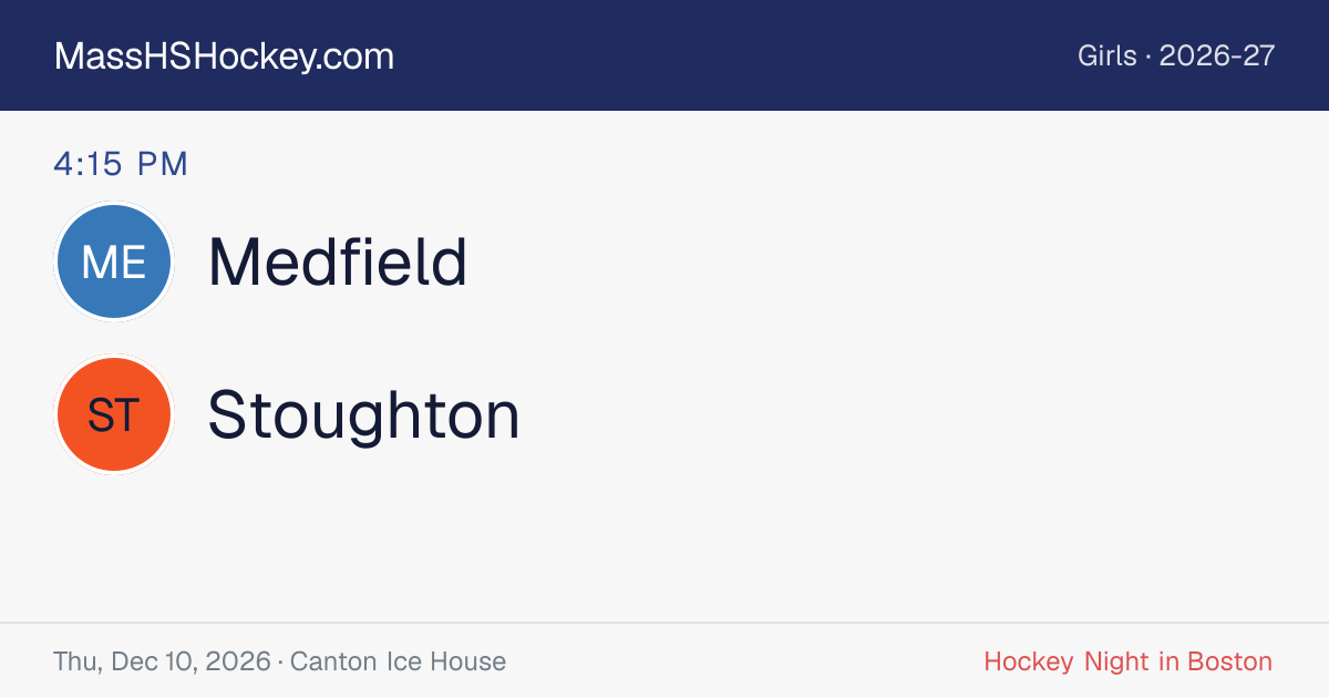 Medfield at Stoughton score card