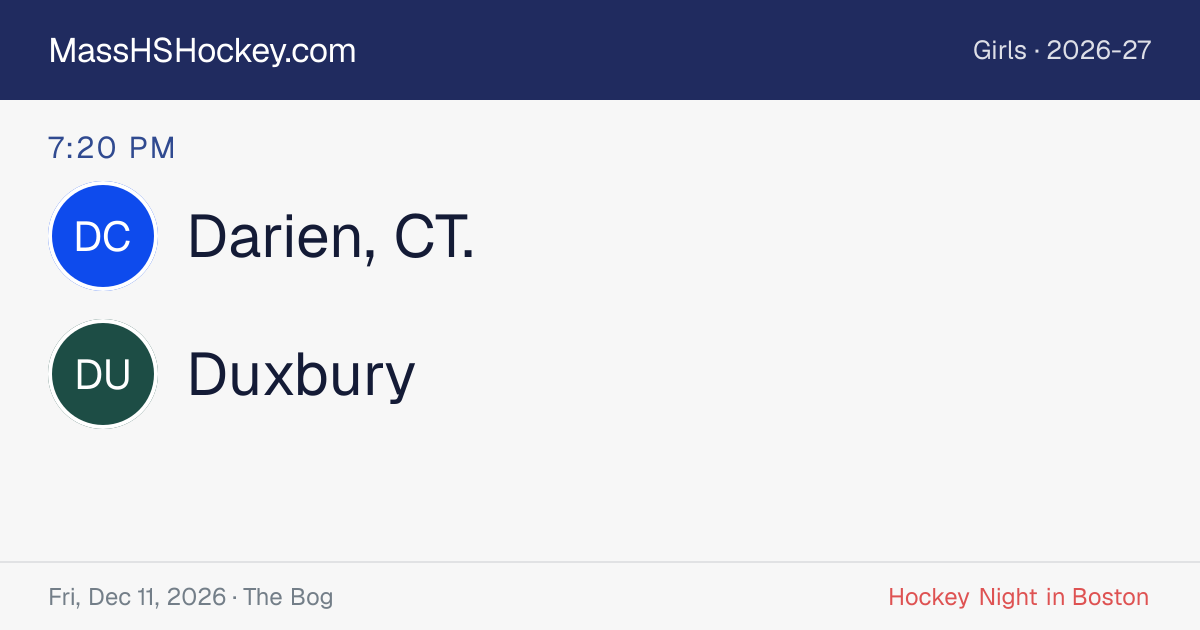 Darien, CT. at Duxbury score card
