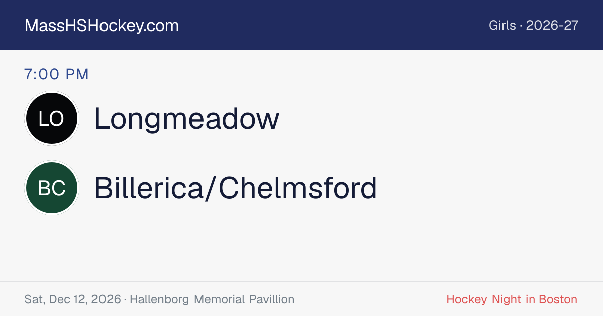 Longmeadow at Billerica/Chelmsford score card