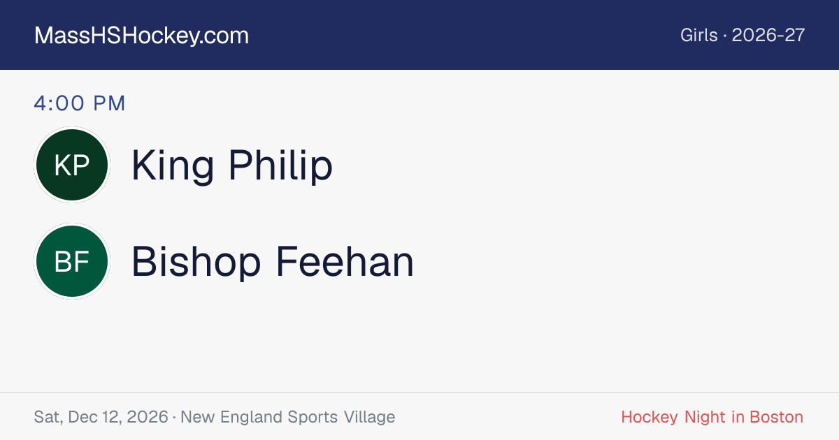 King Philip at Bishop Feehan score card