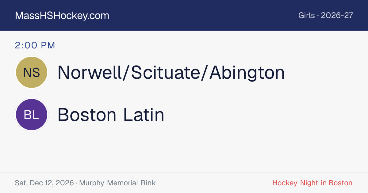 Norwell/Scituate/Abington at Boston Latin score card