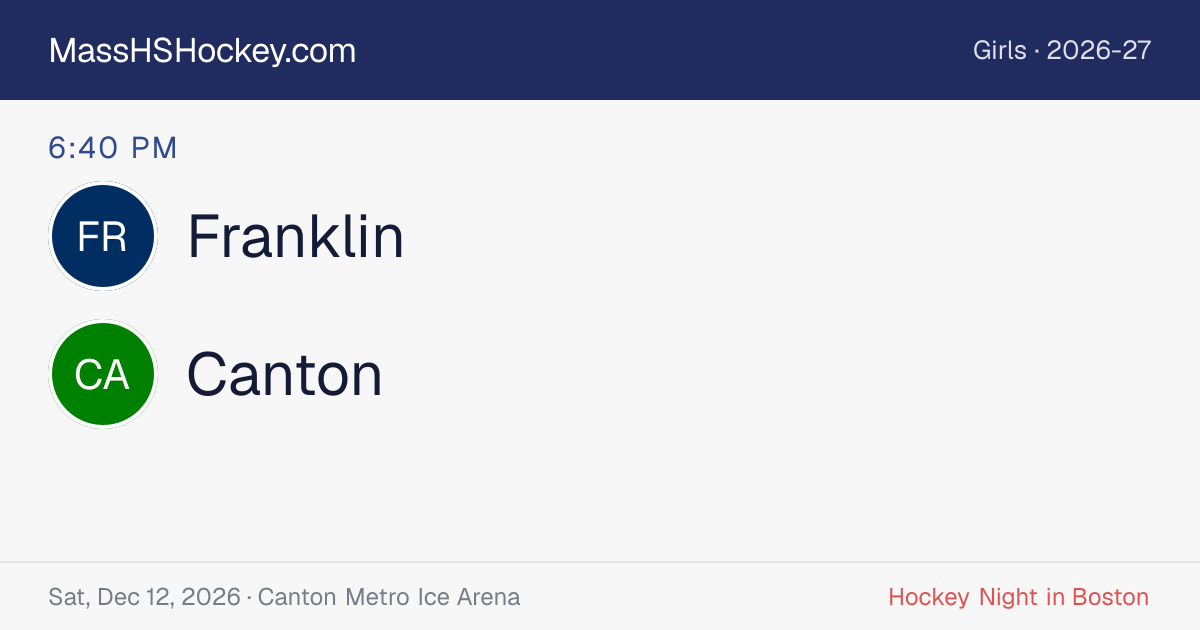 Franklin at Canton score card