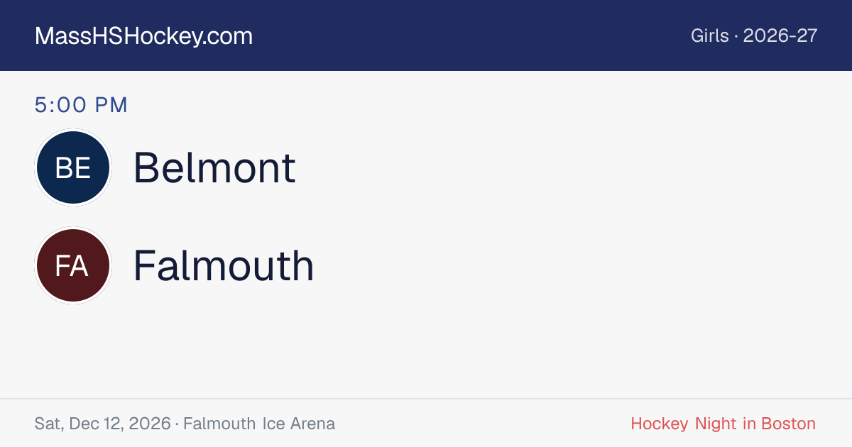 Belmont at Falmouth score card