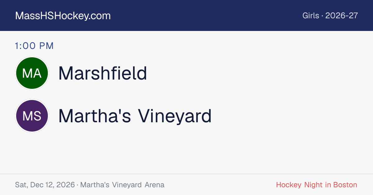 Marshfield at Martha's Vineyard score card