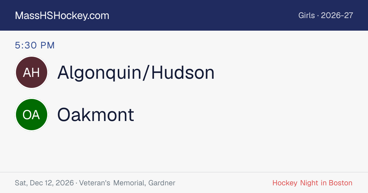 Algonquin/Hudson at Oakmont score card
