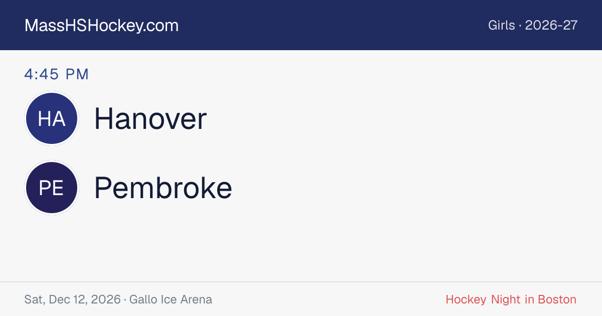 Hanover at Pembroke score card