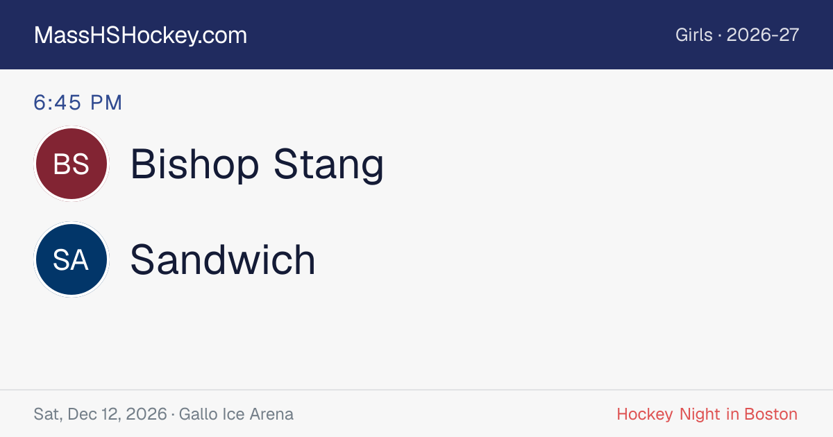 Bishop Stang at Sandwich score card
