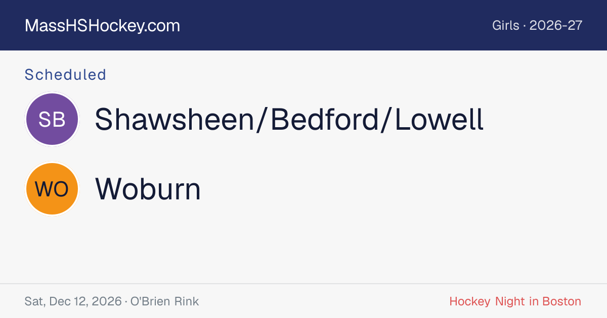 Shawsheen/Bedford/Lowell at Woburn score card
