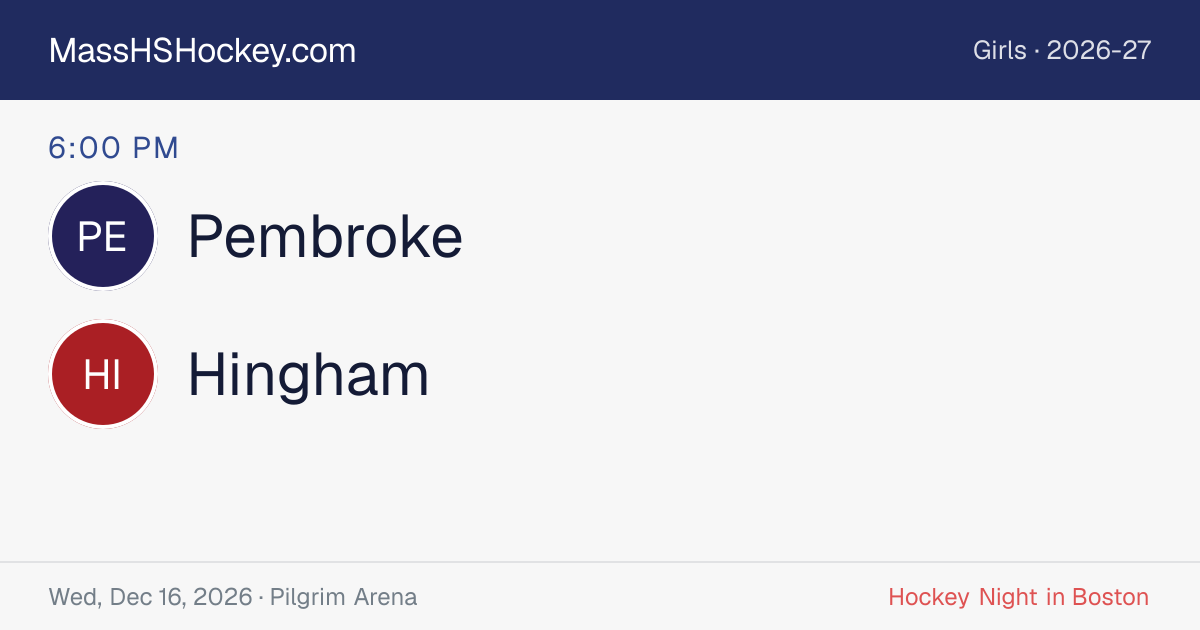 Pembroke at Hingham score card