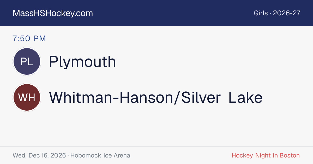 Plymouth at Whitman-Hanson/Silver Lake score card