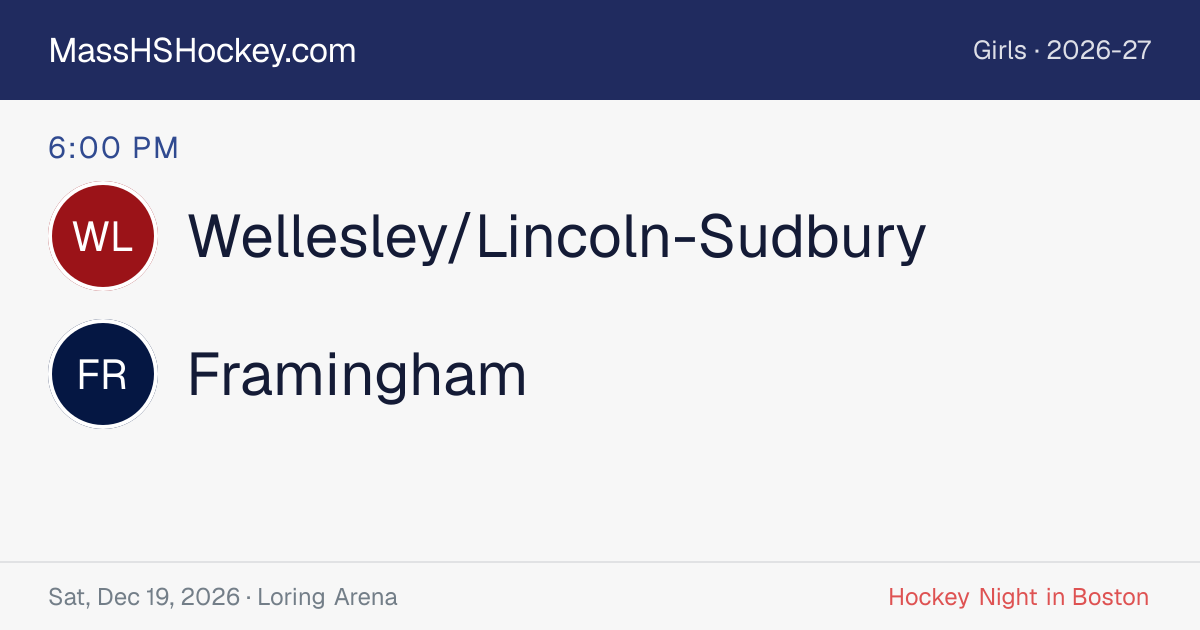 Wellesley/Lincoln-Sudbury at Framingham score card