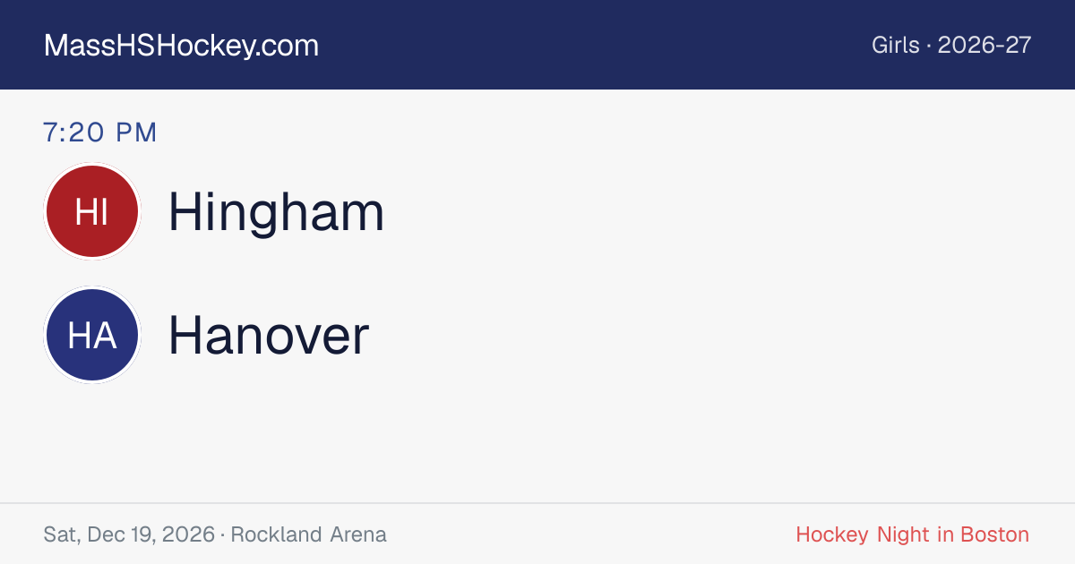 Hingham at Hanover score card