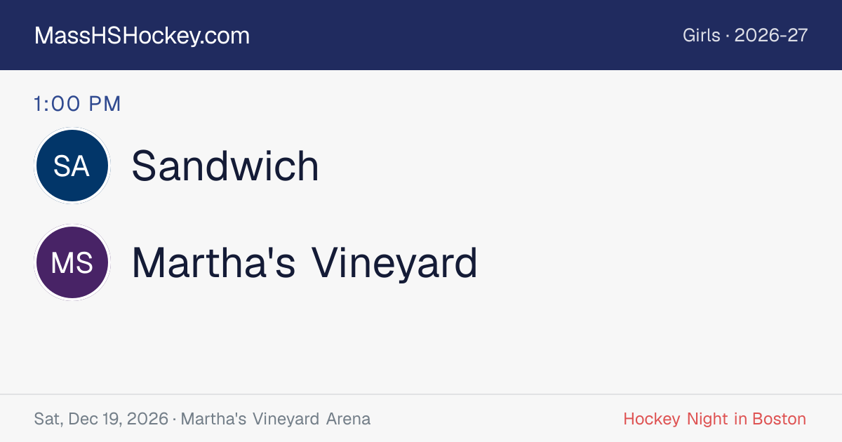 Sandwich at Martha's Vineyard score card