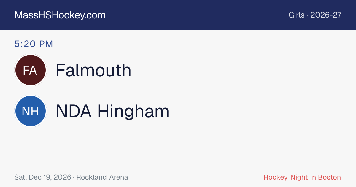 Falmouth at NDA Hingham score card