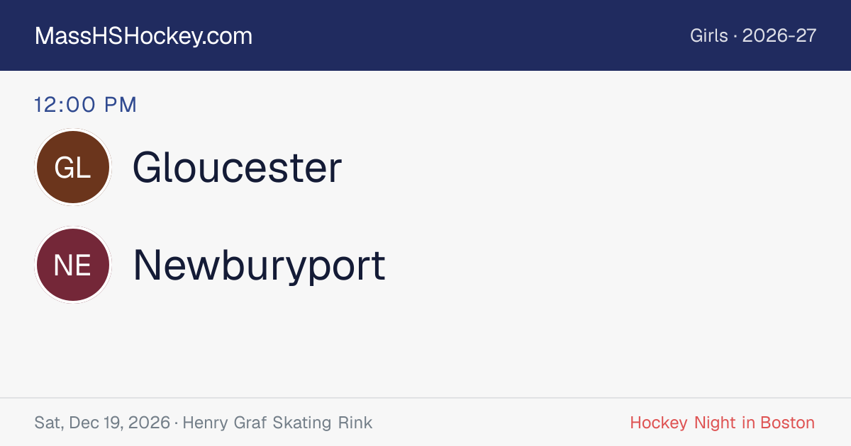 Gloucester at Newburyport score card
