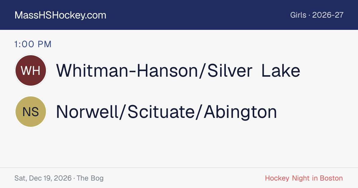Whitman-Hanson/Silver Lake at Norwell/Scituate/Abington score card