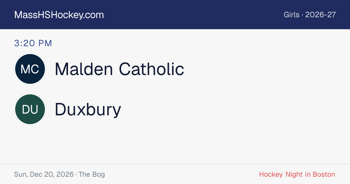 Malden Catholic at Duxbury score card