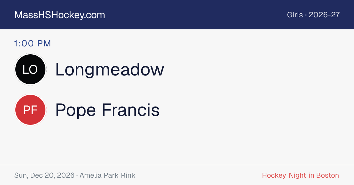 Longmeadow at Pope Francis score card