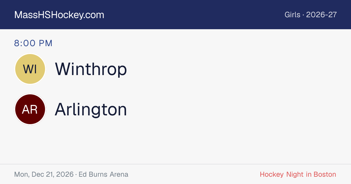 Winthrop at Arlington score card