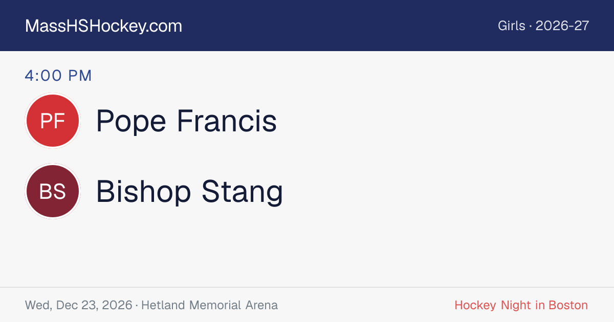 Pope Francis at Bishop Stang score card