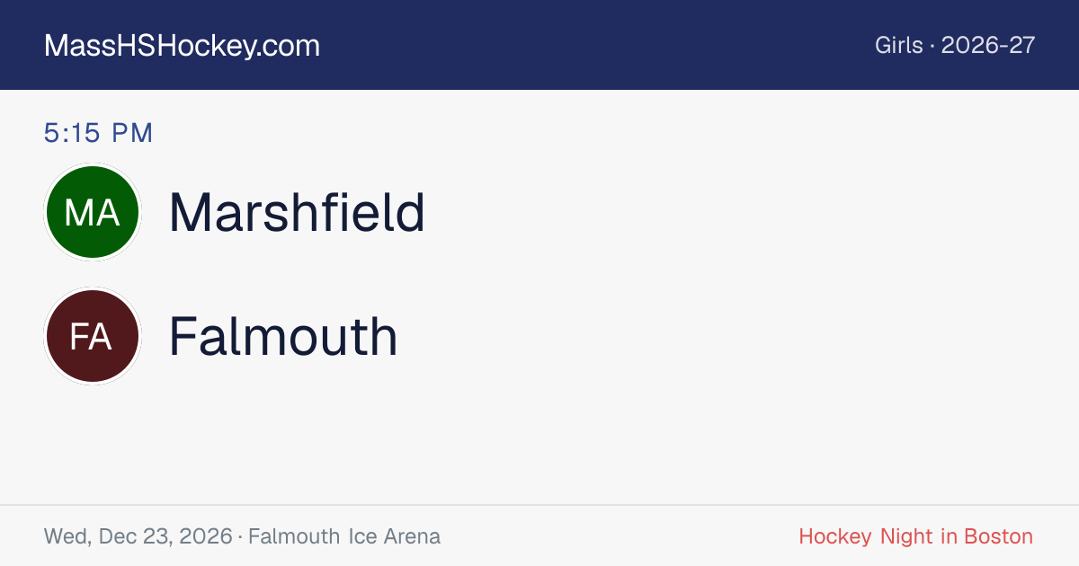 Marshfield at Falmouth score card