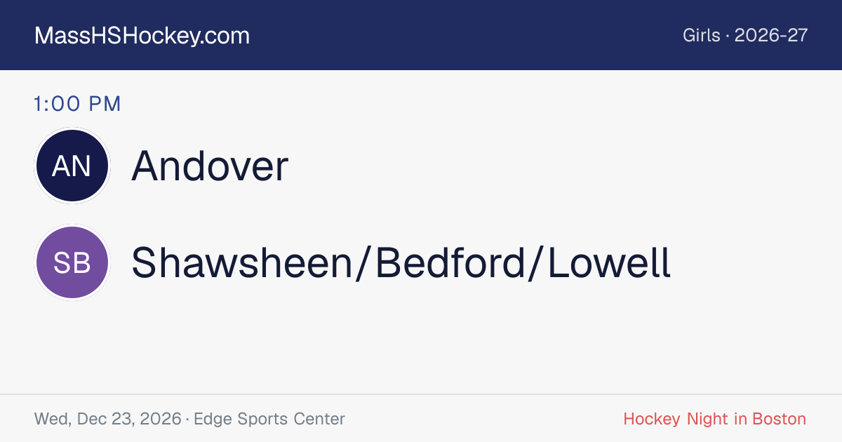 Andover at Shawsheen/Bedford/Lowell score card
