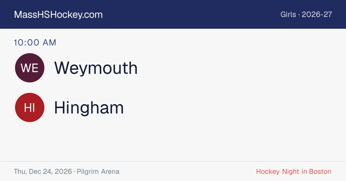 Weymouth at Hingham score card